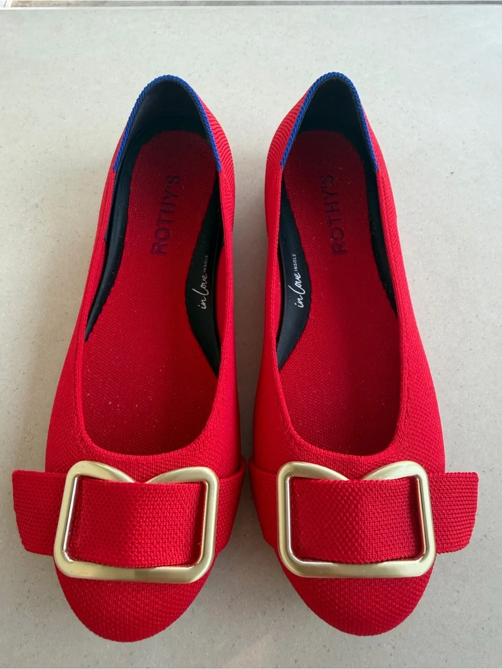 Rothy’s Women’s Size 7 Red Canvas Ballet Flats EUC